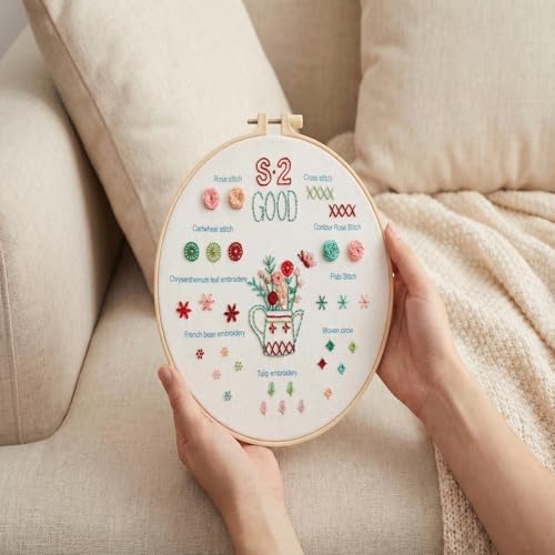 QIZUOLIFE Embroidery Kits for Adults, Water Soluble Embroidery Patterns