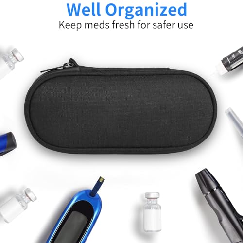 Insulin Pen Cooler Travel Case with 2 Reusable TSA Approved Ice Packs, Diabetic Medication Insulated Cooler Bag for Insulin Pens and Other Diabetic Supplies Storage Black - color: Black