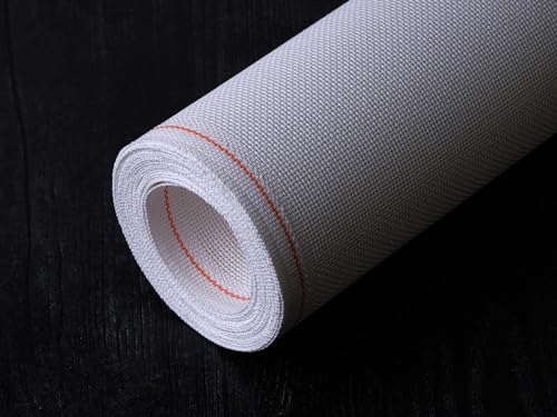 Zweigart Deluxe Mono Orange Line Needlepoint Canvas, 14 Mesh, White 18" X 20"