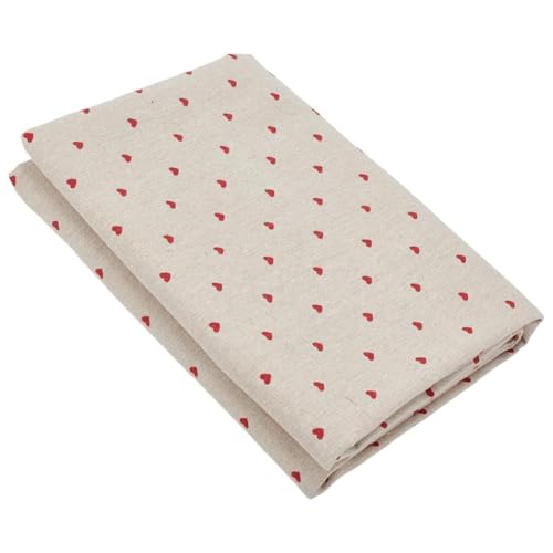 1.09 Yards 37 Inch Red Heart Linen Fabric Washable Mini Love Hearts Flaxen Upholstery Linens Quilting Cloth Fabrics for Sewing Making Clothing Tablecloth Bag Cushion DIY Craft Supply - size: 1580MM, style: Heart