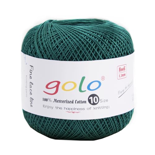 golo Crochet Thread Crochet Yarn for Crocheting Cotton Yarn for Hand Knitting 206 - color: 206 Green