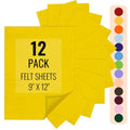 IONTACH 9" X 12" Felt Fabric Sheets 1.6mm Thick (12 Packs, Gold Yellow) - color: Gold Yellow