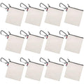 Muka 12 Pack Coin Purse with Carabiner Cotton Canvas Pouch 4-1/4 x 4-1/4 Inches-Natural/Black - color: Natural / Black