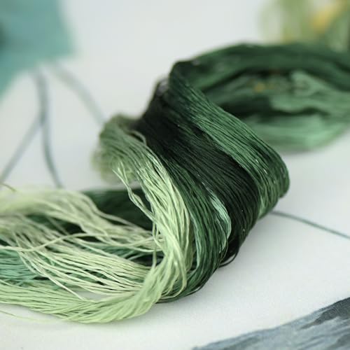 Natural 100% Silk Thread, Handmade Embroidery Thread Silk Floss 7 Colors 110m Each (19) - color: 19