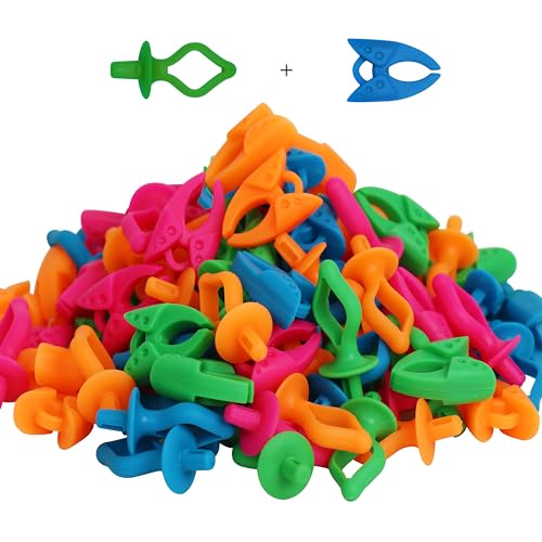 New brothread 100pcs Mix Sewing Notion (50 Bobbin Holders+50 Bobbin Clamps) - color: Multi-color 50/50