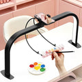 Half Moon Nail Light for Desk with Soldering Clips & Phone Holder - color: Senior Black