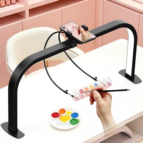 Half Moon Nail Light for Desk with Soldering Clips & Phone Holder - color: Senior Black