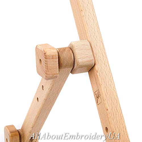 Needlework Table and Lap Hands-Free Stand with Adjustable Frame Made of Organic Beech Wood Tapestry Cross Stitch Embroidery Frame Holder (25x32 cm (9.8" х 12.5")) - size: 9.8" х 12.5"