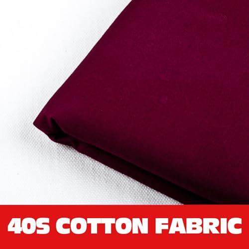 100% DarkRed Cotton Fabric for Sewing by 3 Yard, 59”Width Quilting Fabric Medium Weight 5.8 oz, Muslin Fabric by The Yard, Embroidery Cloth - color: Darkred, size: 3yards