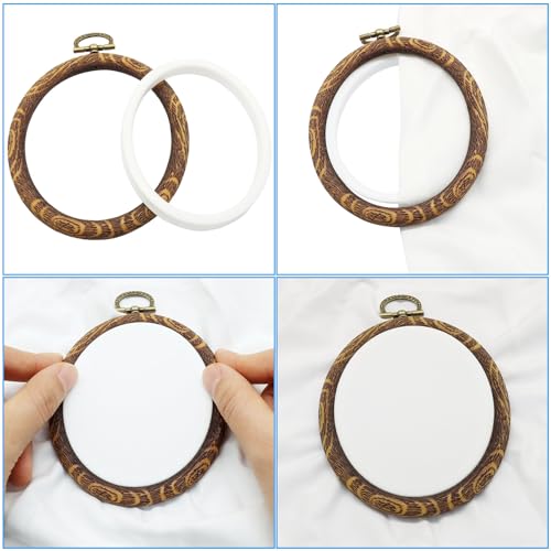 Bonsicoky Oval Embroidery Hoops, 5 Inch, 5 Pack