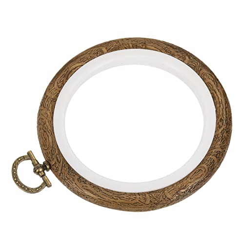 MECCANIXITY Embroidery Hoop Frame 3.5 Inch Round Imitated Wood Circle Cross-Stitch Ring for Art Craft Sewing Ornament, Pack of 2 - size: 3.5"