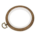 MECCANIXITY Embroidery Hoop Frame 3.5 Inch Round Imitated Wood Circle Cross-Stitch Ring for Art Craft Sewing Ornament, Pack of 2 - size: 3.5"