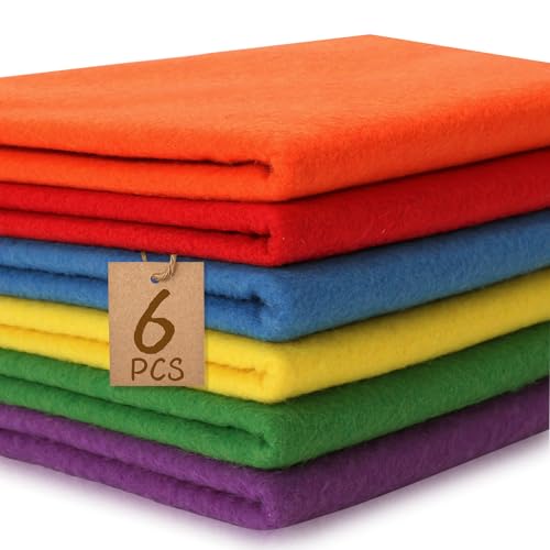 XSEINO 6 Rolls 12"x35" Large Felt Sheets(5.8Yds Total), 1.4mm Thick Nonwoven Fabric for Sewing, 6 Classic Series Colors, Bulk DIY Craft Supplies for Bags, Garland, Decor - color: Classic Series
