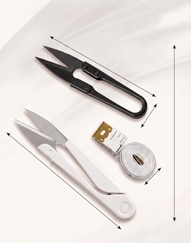 Stoigeld Thread Snips Scissors – 4" Precision for Sewing, Yarn, Embroidery, Cross Stitch, Gardening, Plant Trimming – High Carbon Steel Fine Tip for Home, Tailor, Pro Clothing Stores (Black/White)