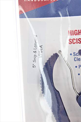 Heritage Performance Gloves 5 in Snip with Lanyard - Stainless Steel Scissors for Grooming, Blue Handle