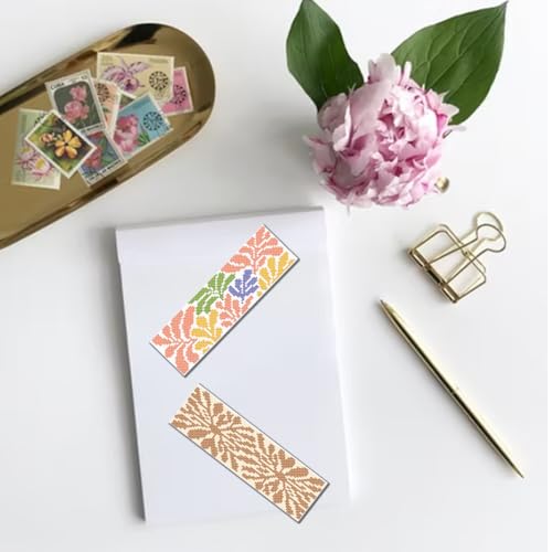 FREEBLOSS 6 Set Cross Stitch Bookmark Kits Bohemian Style - style: Abstarct Blocks