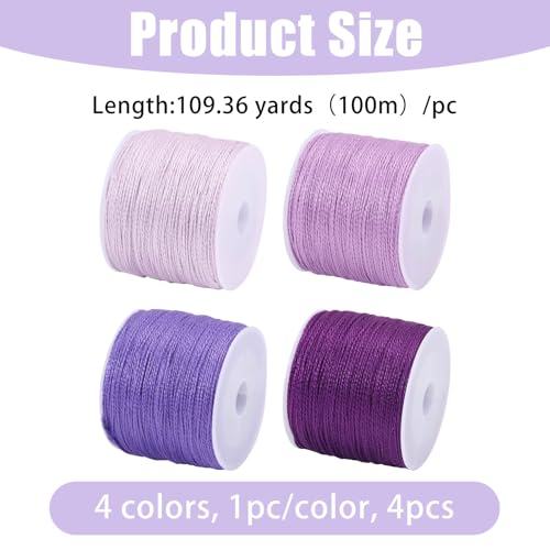 FREEBLOSS Sashiko Thread Sashiko Skein 110 Yards x 4 Colors Purple Cotton Embroidery Sewing Thread Japanese Quilting & Embroidery Sewing Kit Supplies