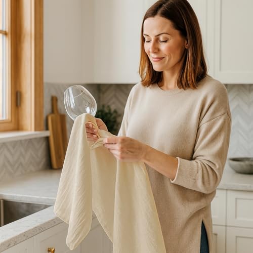 Flour Sack Towels 12 Pack, 18x28 Inch, 100% Cotton, Prewashed Soft, Lint-Free Lightweight Dish Towel for Baking, Wrapping Bread, Drying, Embroidery Projects - Natural - color: Natural, size: 18" x 28" - 12 Pack