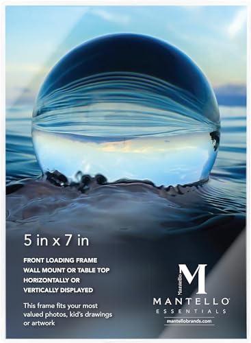 Mantello 5x7 Inch Front Loading Picture Frames - Clear - Art Wall Hanging Table Desk - Family Gallery Multi Photo Frame - 12 Pack - color: Clear, size: 5x7 - 12 Pack