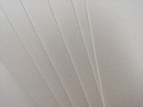 KCS 6 pc of 12" x 18" 30cmx45cm high Count Counted Cotton Aida Cloth Cross Stitch Fabric (28CT,White) - color: White, size: 28CT