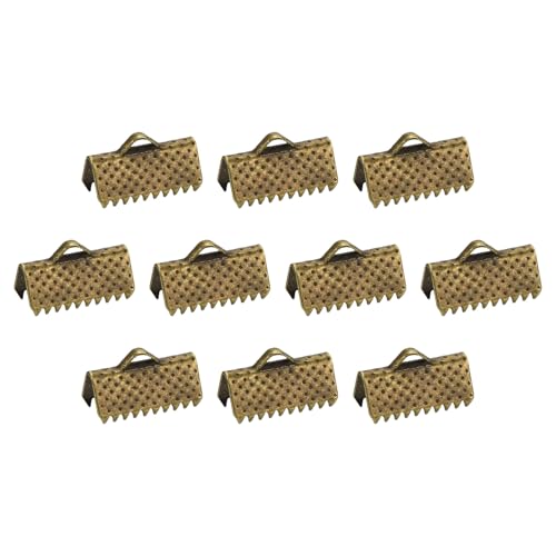 uxcell 280Pcs Ribbon Crimp Clamp Ends, 13mm Bookmark Pinch Crimp Ends, Cord Ends Fasteners Clasp Crimp Ends for DIY Bracelet Necklace Jewelry Making, Bronze Tone - color: Bronze Tone, size: 13mm