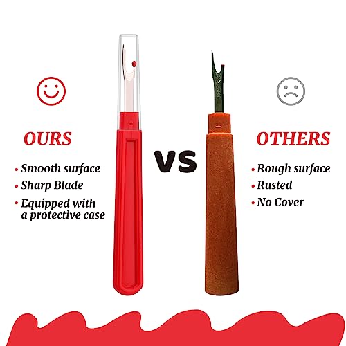 Seam Ripper, 6 PCS Red Seam Rippers for Sewing, Red Stitch Remover Tool - color: Red