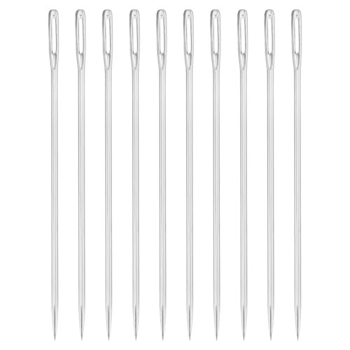 uxcell 60 Pcs Large Eye Sewing Needles, 2.95 Inch 1.6mm High Carbon Iron Embroidery Thread Needle, Silver - size: 75mm, 1.6mm