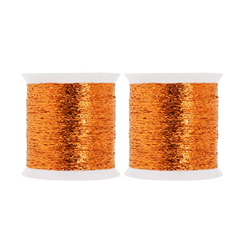 Mandala Crafts Metallic Dark Orange Embroidery Floss for Sewing, 218 Yds - color: Dark Orange, size: 200M 218 Yards