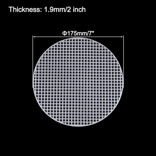 MECCANIXITY 10pcs 7" Plastic Mesh Canvas Sheet 6 Count Round Needlepoint Blank Canvas for Embroidery Knit Crochet Acrylic Yarn Crafting, White - size: 7"