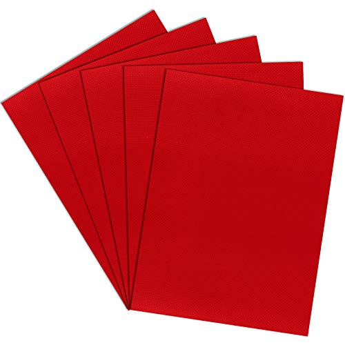 Aida Cloth 14 Count Cross Stitch Fabric,12×18inch,5Pcs (red) - color: Red