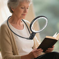 Neck Magnifier Hands Free with Light, 10X 5.2 Large Magnifying Glass - color: Black