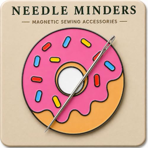 Kraftex Magnetic Needle Minder. Needleminder for Embroidery & Sewing. Cute Needlepoint Accessories. Magnetic Needle Holder for Cross Stitch. Cute Magnet Pin Gift - color: Donut