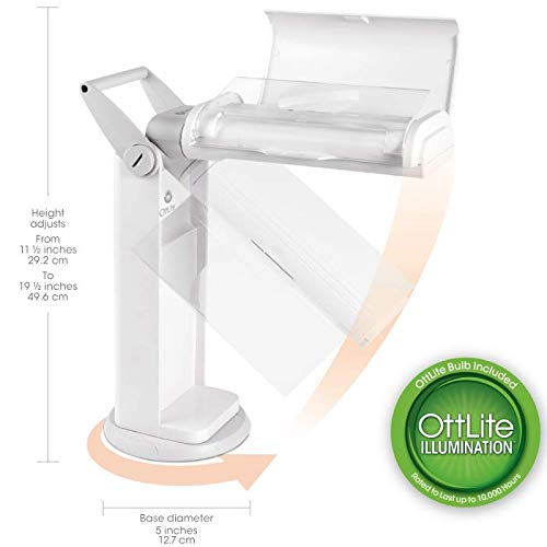 OttLite 13-Watt Classic CFL Magnifier Task Lamp, Dark Blue - color: Dark Blue