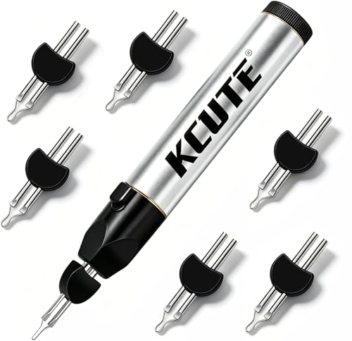 Chispee Thread Burner Kit with 6 Tips, One Touch Thread Zapper Tool for Bead Weaving, Jewelry Making, Sewing, Leather Work, Waxed Cord Cutting and Knot Sealing - color: Silver Gen 1 - 6 Tips