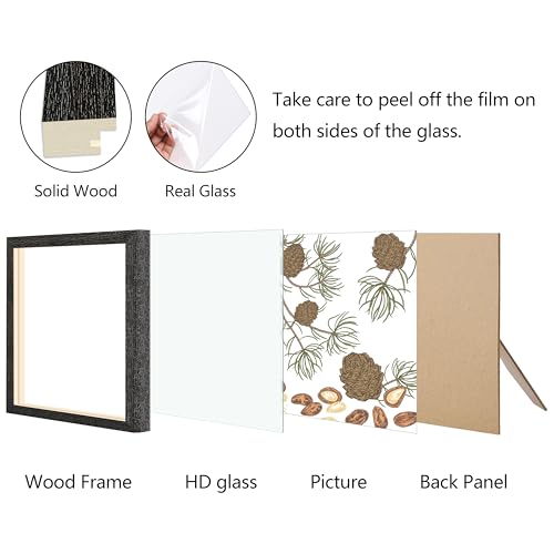 CORE ART 4x4 Picture Frame, Solid Wood Rustic Black, 2 Pack - color: Black, size: 4x4 - 2 pack