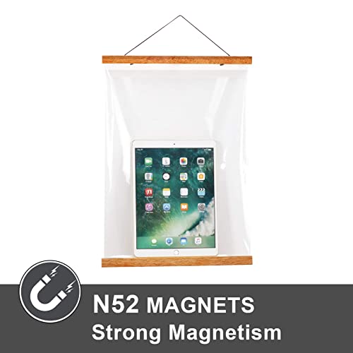 WITCOLOR Magnetic Poster Hanger Frame, 20" Wide Magnetic Hanging Frames 20x28 20x30 20x20 20x16 20x24 Magnet Poster Holder for Wall Hang Poster - color: Teak Wood, size: 20 Inch