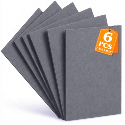 Grey Stiff Felt Sheets 2mm Thick for Crafts, 7.8" x 11.8" (6-Pack) - color: Grey
