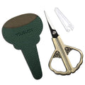 YOUGUOM Little Detail Scissors, Sharp Needlepoint Scissor with Case for Sewing Craft Crochet Cross Stitch Yarn, Thread Snips Small Embroidery Shears - color: Bronze