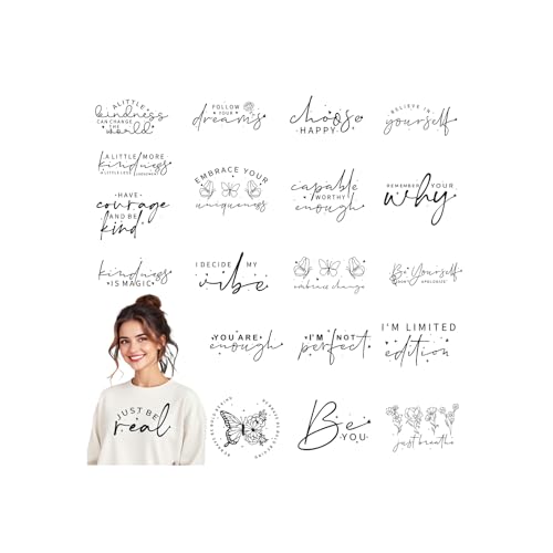 20 Pcs Inspirational Inspirational DTF Transfers Ready to Press - style: Positive Quotes