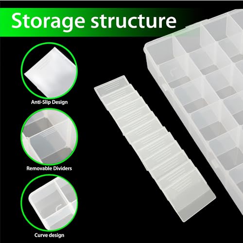 2 Pcs Large 24 Grids Plastic Organizer Box