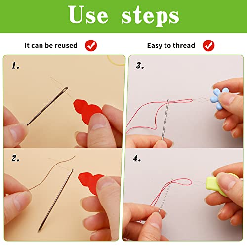 Fedmut 51Pcs Needle Threader Tool Set 9 Types Needle Threader with Thimbles - color: 51pcs