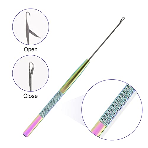 NEWISHTOOL Stainless Steel Hair Extension Loop Tool Kit Beads Device Tool - color: Neon