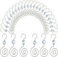 HOHIYA 36 Pack Silver Ornament Hooks Crystal Accent Tree Hangers