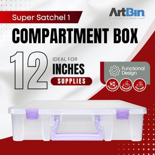 ArtBin Essentials 12 x 12 One-Compartment Craft Box, Clear - color: Purple, size: 1 Pack