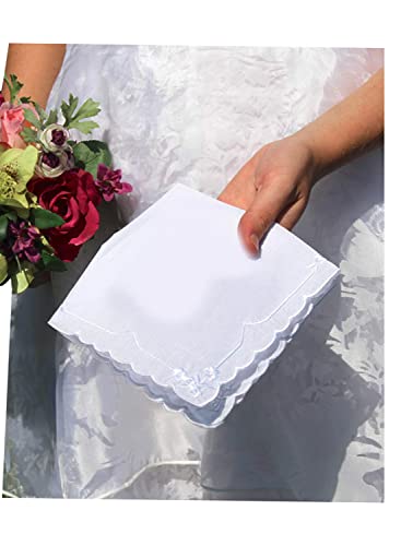 6 Pack of Ladies Embroidery Cotton Handkerchiefs Lace Wedding Hankies - color: E2 New
