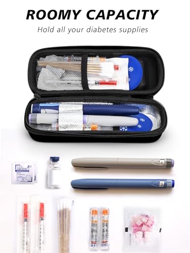 YOUSHARES Insulin Cooler Travel Case, Peptide Travel Case with Temp Display - color: 02 Black