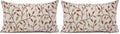YOUR SMILE Farmhouse Oblong Rectangle Floral Chenille Embroidery Decorative Throw Pillow Case Cushion Cover Lumbar Pillowcase for Sofa 12 x 20 Inch, Brown Leaves (Pack of 2) - size: 20" x 12" (Pack of 2)