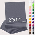 12" x 12" Felt Sheets for Crafts, 2mm Stiff Felt Fabric (12 Pcs), Dark Gray - color: Dark Gray