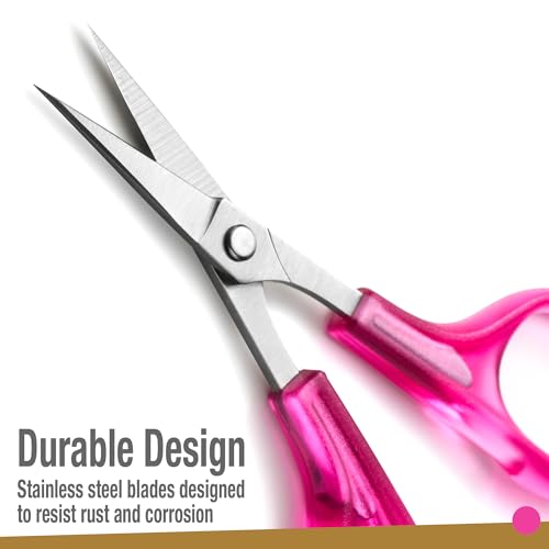 Beaditive High Precision Detail Scissors Set (2-Pc) Sharp, Fine Tips | Paper Cutting, Scrapbooking, Sewing, Crafting | Stainless Steel | Protective Cover (Jelly) - color: Jelly