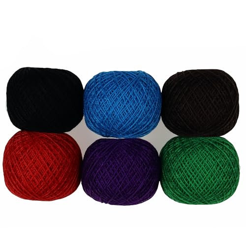 KCS Mercerized Pearl Cotton Thread Size 8 Crochet Needlework Embroidery Threads Ball (6, 13) - color: 13